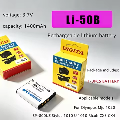Li-50B LI-50B Battery 3.7v 1400mAh Rechargeable Li-ion Batteies for Olympus Mju 1020 SP-800UZ Stylus