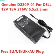 Genuine ADP-220AB B D220P-01 12V 18A 216W 5.5x2.5mm M8811 AC Adapter For DELL DA-2 PE4C-EC060A V3.0 