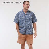 American Eagle 24/7 Stretch Printed Button-Up Poolside Shirt เสื้อเชิ้ต ผู้ชาย แขนสั้น (EMSH 015-629
