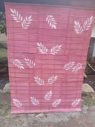 tirai bambu Motip bunga putih latar ping tirai bambu gulung wide bambu tirai gulung tirai outdoor pe