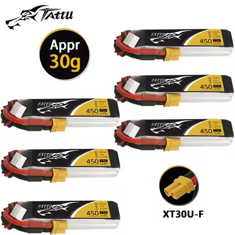 NEW TATTU 2S 7.4V Lipo Battery 450mAh 75C For RC Helicopter Quadcopter FPV Racing Drone Parts 7.4V D