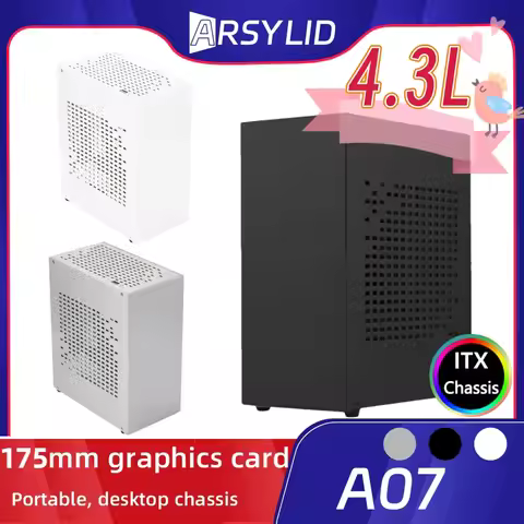 All Aluminum 2.0mm HTPC Mini ITX A4 Chassis Game Computer Support Graphics Card RTX2070 I5 Discrete 