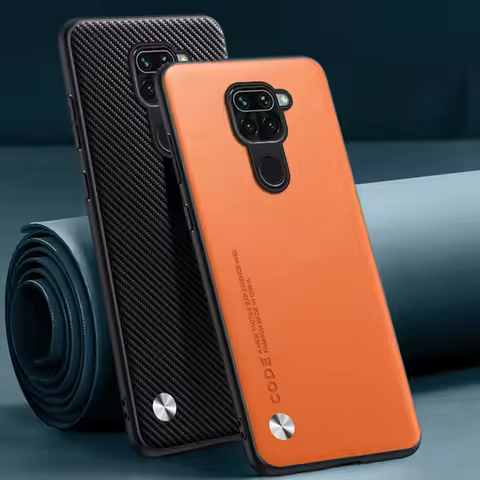 Luxury PU Leather Case For Xiaomi Redmi Note 9 Note9 Pro Back Cover Matte Silicone Protection Phone 