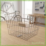 [BaositybbMY] Stainless Steel Wire Basket Reinforced Frame Front Bike Basket Open-Top for 20-26 Inch