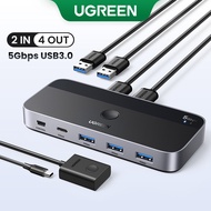 UGREEN USB KVM Switch USB 3.0 Switcher KVM Switch for PC Keyboard Mouse Printer 2 PCs Sharing 4 Devices USB Switch