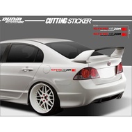Civic JDM Car Cutting Sticker / Civic JDM Car Window Cutting Sticker / JDM Sticker
