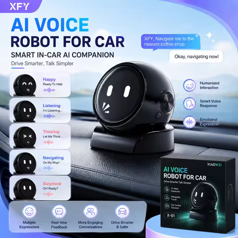 XFY X-01 AI Voice Robot for Car Smart Assistant Hands-Free Navigation Music Calls Weather News Chat 
