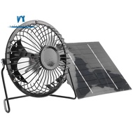 5W 5V Solar Panel Powered Fan, Mini Portable Ventilation Cooling Fan 4-Inch USB Portable Fan for Cam