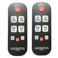 [WSU Store] Exclusive2PCS A-TV10 TV Remote Big Button Universal TV Remote Control Waterproof Remote 