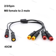 9mm M8 2 3 5 pin 1 female to 2 male DC splitter Julet waterproof Ebike sensor Connector Cable Electr