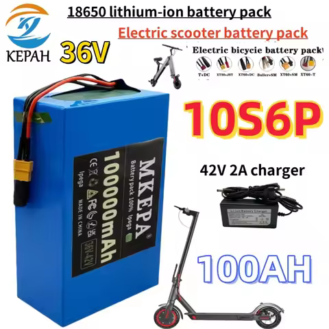 10S6P 36V 100000mAh 36v Electric Scooter Battery Lithium Electric Scooter Electric Scooter wirh BMS+
