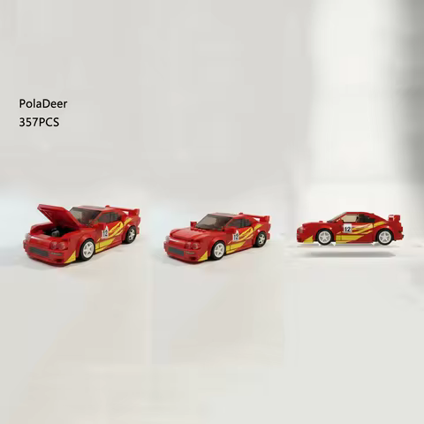Poladeer 357PCS Edwin's Acura Integra MOC Racing Car Custom Assembled Building Blocks Educational To