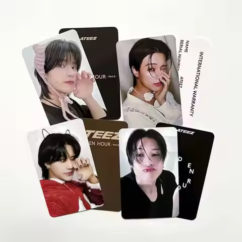 4pcs/set ATEEZ Album LOMO Card GOLDEN HOUR Part 2 Postcard Photo Card WOO YOUNG High Quality HD Phot