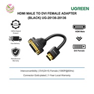UGREEN HDMI MALE TO DVI FEMALE ADAPTER CABLE 15CM (BLACK) UG-20136-20136