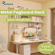 Rak Pegboard Besi Heavy Duty | Adjustable Shelf | Kukuh Tak Goyang | Gaming/Stor/Dapur | Hitam/Putih