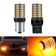 2PCS Turn Signal Light 1156 No Hyper Flash Amber 144SMD T20 W21W Canbus Led Bulb