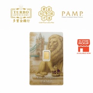 TURBO [0.5GM] PAMP Lion Of England Gold Bar 9999Gold