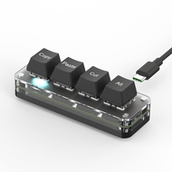 4-Key Cut Copy Paste Select-All Keyboard, Macro Keypad Ctrl A X C V HotSwap One Handed Mechanical Ga