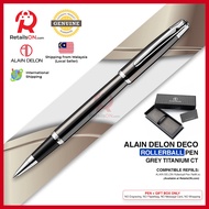 Alain Delon Deco Rollerball Pen - Titanium Grey Chrome Trim (with Black - Medium (M) Refill) / {ORIG