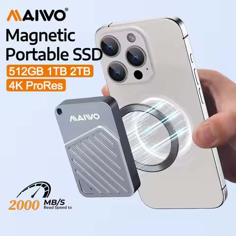 MAIWO Magnetic Portable SSD 512GB 1TB 2TB External Solid State Drive Type-C 2000MB/s 4K ProRes HDR R