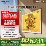 Kertas Dinding Skyworth TV A7E 85-inci Mini LED Pintar Ultra-nipis TV Lekap di Dinding Peralatan Rum