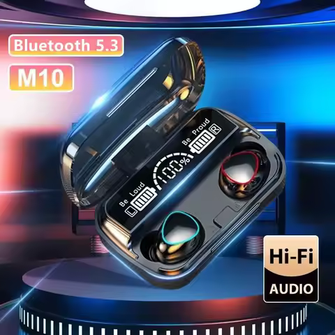 M10 Bluetooth Earphones Handfree LED Dispay Bluetooth Headphones HiFi Stereo Music Wireless Earbuds