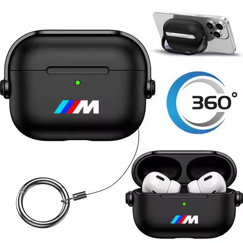 For BMW M Power M3 M4 M5 M6 M7 M8 360° Adjustable Wireless Bluetooth Earphone Case Air pods 1/2/3/4 