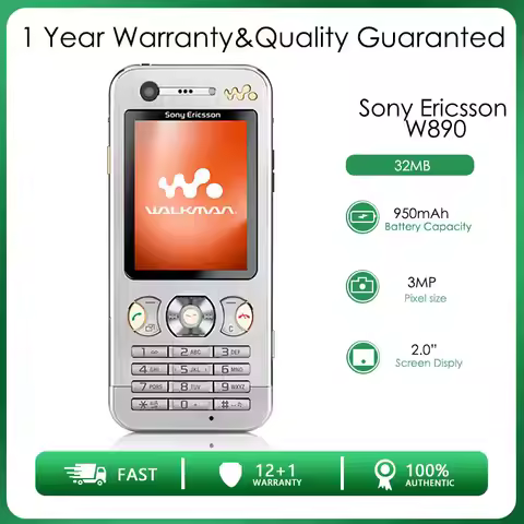 Sony Ericsson W890 Refurbished Original Unlocked 2.0 inches 3.15MP Cell Phone High quality Free ship