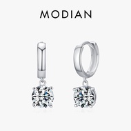 MODIAN 1.0CT D Color Moissanite Hoop Earrings Lab Created Diamond For Women 925 Sterling Silver Wedd