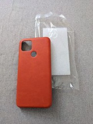 Pixel 4a 5G case (orange faux leather)