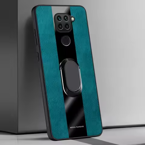 Ring Holder Leather Case For Xiaomi Redmi Note 9S 9 Pro Cover Luxury Magnetic Silicone Phone Case Fo