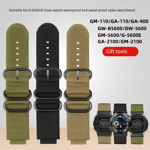 Nylon Watchband For casio g-shock DW-5600 GW-B5600 GM-5600 GM110 GA110 GM2100 GA900 AE1200 Sport Bre