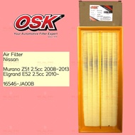 OSK A-N3310U AIR FILTER NISSAN MURANO Z51 2.5cc, ELGRAND E52 2.5cc