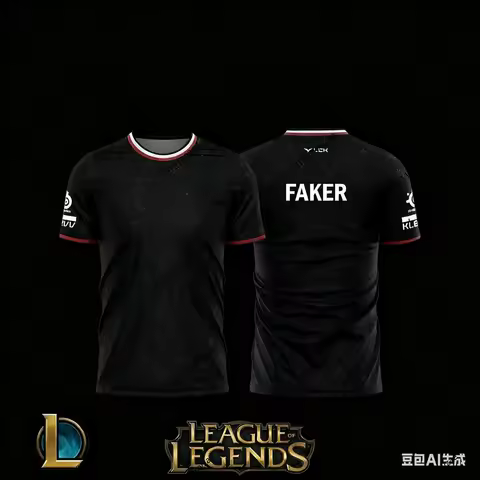 T1 Esports Club 2025 Legendary Player Training League Uniform Shirt SKT T1 Faker Faker Fan Sports T-