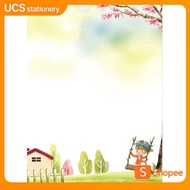 one set folio white paper scenery fancy card optional