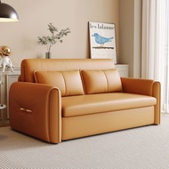 找得 - 現代簡約小戶型電動梳化床多功能可折疊可伸縮沙發 （真皮 橙色 110CM 海綿款）3151