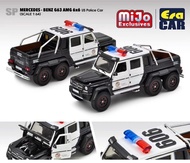 Era 1: 64 Mercedes-Benz G63AMG 6X6 American police Car police Can Open Door Alloy Car Model Out of P
