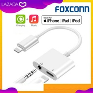 Foxconn ตัวต่อหูฟัง ตัวแปลงสาย ตัวแปลงหูฟัง สายแปลงหูฟังไอโฟน แจ๊ค3.5 ชาร์จพร้อมฟังเพลงไปในตัว ใช้งานได้พร้อมกัน 7 7P 8 8P X Xs Xr XsMax 11 11Pro 12 12Pro