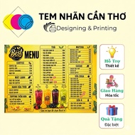 Plastic laminated menu, A4, A3 formex menu
