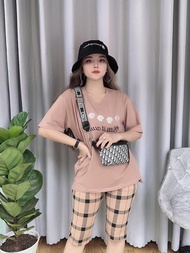 [HCM]ĐỒ BỘ COTON LỬNG HOA THÊU QUẦN PHỐI SỌC (ẢNH THẬT KÈM VIDEO) CÓ SIZE 40-75K - CT26