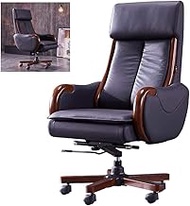 WSJTT Leather Office Chair, Executive Side Chair, Office Guest Chair Leather Reception Chair with Frame Finish Ergonomic Lumbar Support