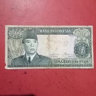 Uang kertas lama Indonesia Rp 500 Soekarno Sukarno uang kuno TP190tb