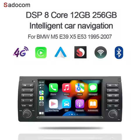 Carplay 8" Android 14.0 8GB + 128GB Car DVD Player GPS WIFI Bluetooth 5.0 TPMS autoradio For BMW M5 