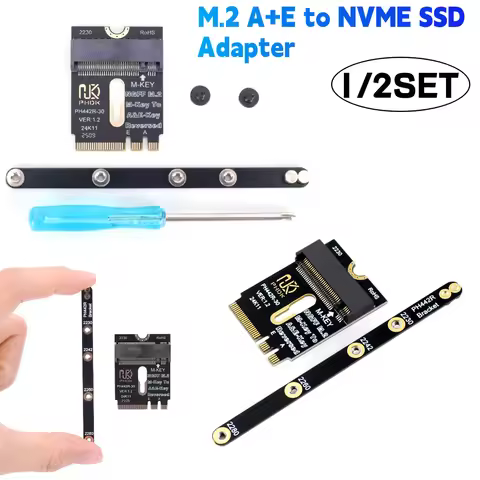 M.2 A+E To NVME SSD Adapter A/E Key To M Key PCIE 4.0 Riser Card W/ Bracket M2 WIFI Interface for 22