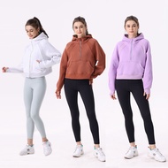 SWIFT SPEED Women's Fleece Outdoor Sports Yoga Fitness Slim Half-Zip Hoodie Jacket LV1V