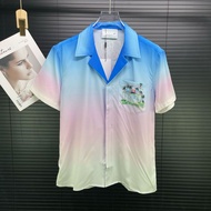 D2NY Casablanca European American sa Summer New Style Short-Sleeved Shirt Men's Flower Shirt 3d Digi