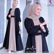 EMILIA SABELLA DRESS ONESET (inner dress + outer + hijab) • Adinda DRESS • SHOFIYA • premium maxi ti
