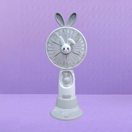 Kipas Angin Genggam Tangan Bentuk Cat Ear Imut + Lampu Dengan Stand HP / Handy Mini Fan Handheld Rec