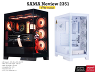 CASE (เคสมีพัดลม ARGB 4 ตัว) SAMA NEVIEW 2351 (BLACK) | (WHITE) MB Support : ATX, Micro-ATX, Mini-IT