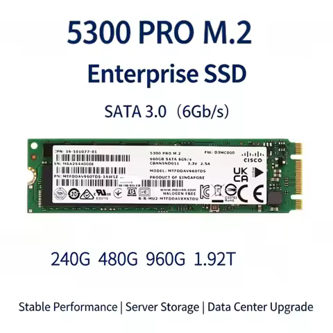 For Micron 5300PRO SSD 240GB 480GB 960GB 1.9TB M.2 SATA NGFF 2280 Enterprise-class Server Solid Stat